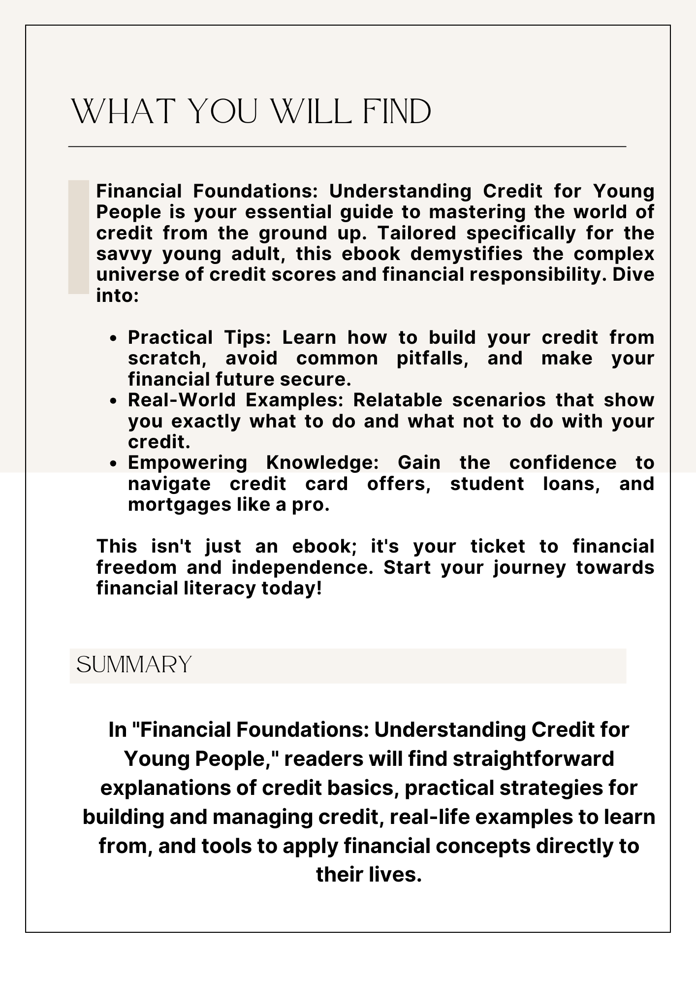 FINANCIAL FOUNDATIONS: UNDERSTANDING CREDIT FOR YOUNG PEOPLE